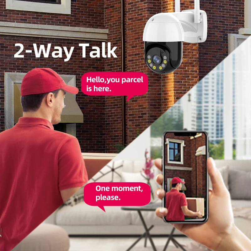 3MP PTZ Wireless IP Camera Waterproof 4X Digital Zoom Speed Dome Super 1296P WiFi Security CCTV Camera Audio Colorful Night