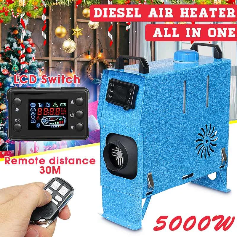 HCalory модернизированные 12V 5000 W/3000 W дизельный Обогреватель стояночный отопитель воздуховыпускное отверстие с цифровым переключателем все в одном отверстие для автомобиля, грузовика, автобуса