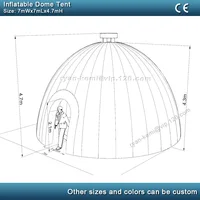 7m Black Inflatable Dome Tent For Outdoor Events Party Igloo Tent Cover Large Marquee Advertising Promotion Air Roof 2