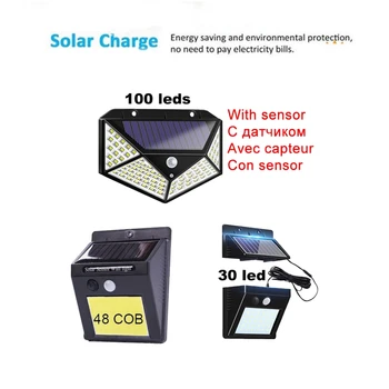 

LEDs Wireless Solar Wall Lights Outdoor Waterproof Light Control Garden Street Security Nightlight Solar Powered Lamps indoor ho