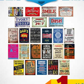 

Shabby Chic Tin sign Art wall Festival decoration Pub Cafe Bar Party Vintage Metal Painting Random delivery 10 PCS bundled sale