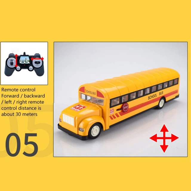 Zerodis Juguete de autobús escolar RC, autobús con control remoto que va  hacia atrás, desarrolla la imaginación, alta simulación, gira a la derecha