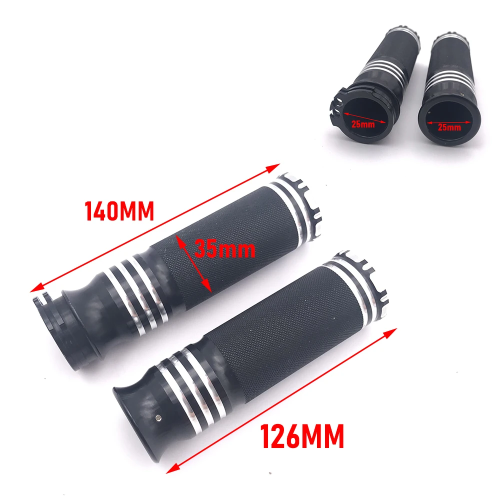 1 pair 25MM Universal Black Motorcycle Handlebar Grips CNC Handle Bar For Harley Sportster Cruiser Bobber Chopper Custom | Автомобили и
