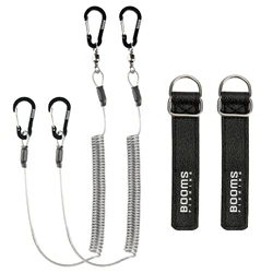 Heavy Duty Elastic Fishing Rod Tether Strap Set - 4pcs (Black 2sets)