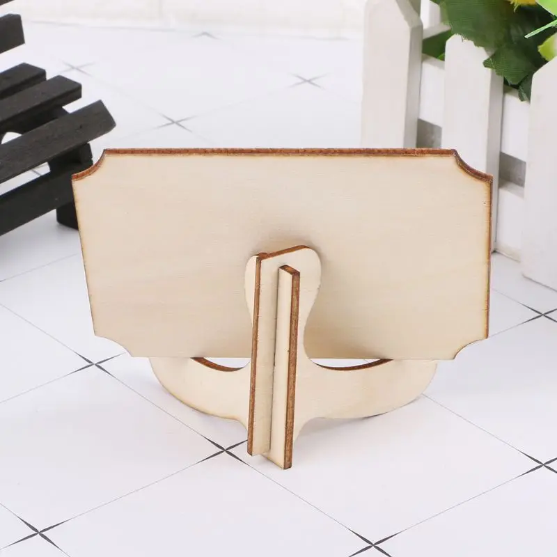 10pcs Wooden Mini Blackboard Table Sign Memo Message Stand Chalk Board Wedding Party Decoration Supplies
