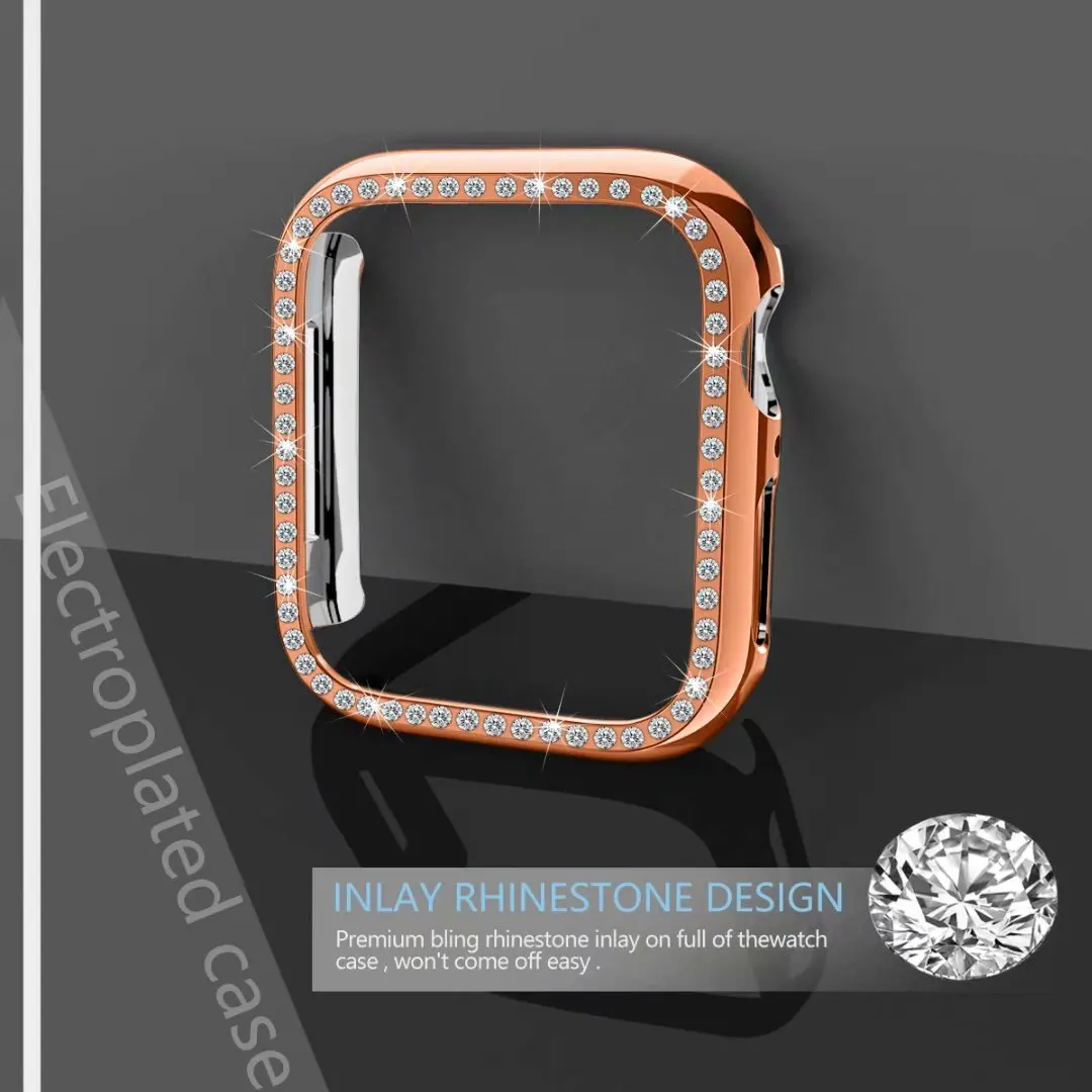 Защитный чехол из поликарбоната для Apple Watch, 38 мм, 42 мм, серия 1, 2, 3, Алмазный Корпус для iwatch 4, 5, 40 мм, 44 мм, чехол, бампер, чехол для часов