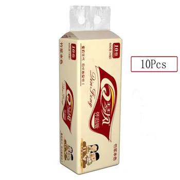 

10 Rolls Of Bamboo Pulp Roll Paper Hot Sale Household Natural Color Toilet Paper For Toilet Kitchen 10 Rolls Tissue Paper Towels