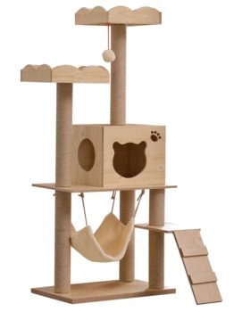 

Large cat climbing frame cat nest tree grab column cat toy jumping platform multilayer wooden cat supplies