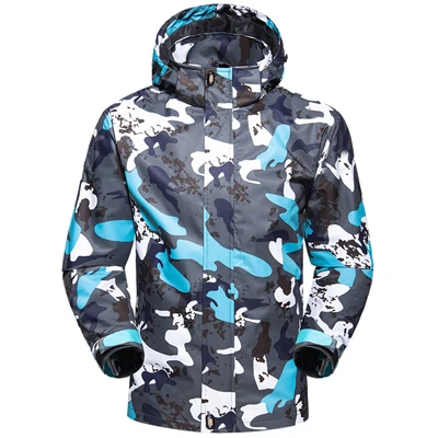 Men Camo Blue Камуфляжные мужские куртки 5XL повседневные пальто с капюшоном для мужчин и женщин верхняя одежда Водонепроницаемые брендовые камуфляжные мужские куртки армейские SA277 - Цвет: Men Camo Blue