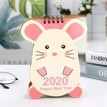 Kawaii Cartoon Animal cat Mouse Desktop Paper Calendar dual Daily Scheduler Table Planner Yearly Agenda Organizer - Цвет: Mouse