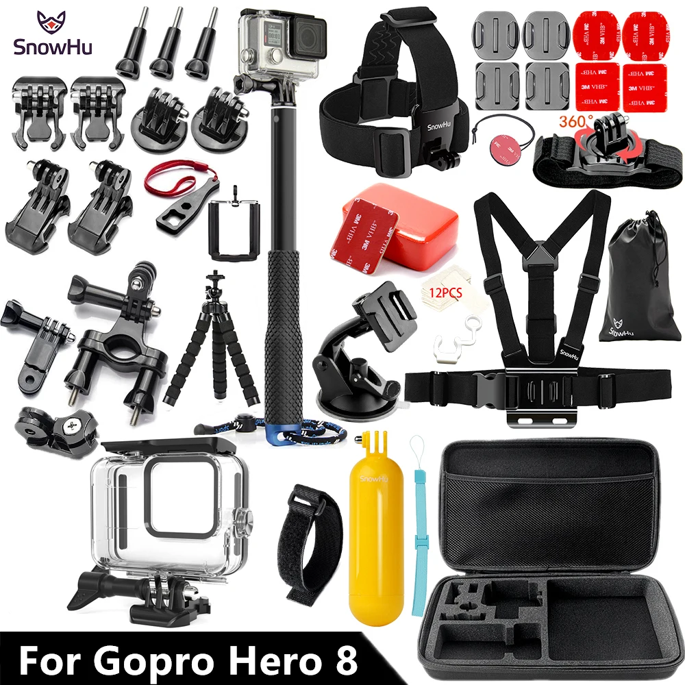 SnowHu для Gopro Hero 8 Black set 45M Подводный Водонепроницаемый чехол камеры Дайвинг Корпус