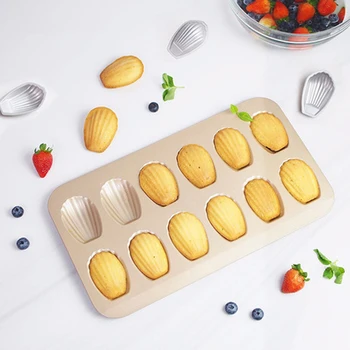 

Nonstick 12-cavity Shell Baking Cake Mould Muffin Madeleine Pan Madeleines Cake Baking Pans Tray Shell Shaped Mold