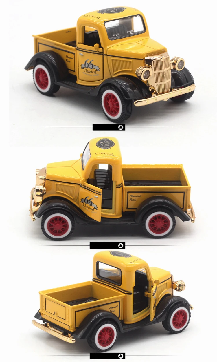 1:36, новинка, классический автомобиль Ford Pickup, Классическая модель автомобиля, сплав, автомобиль со звуком и светильник, Ранние развивающие Игрушки для маленьких мальчиков, подарок для детей