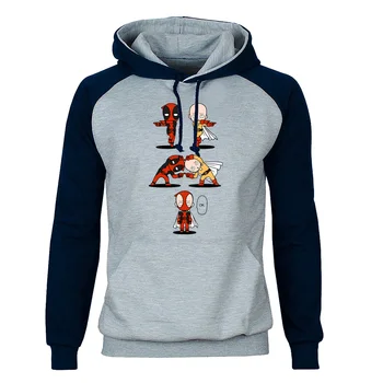 

One Punch Man Saitama Hoodies Men Dealpool Wade Winston Sweatshirts Raglan Hooded Sweatshirt Winter Autumn Funny OK Sportswear