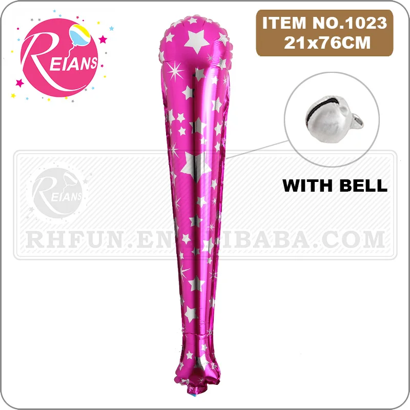 thumbnail image 1 of Globos de aluminio con forma de bate de béisbol grande, juguetes para fiestas, barra de soplado, generador de ruido, globo con forma de campana larga, suministros para fiestas, 1 of 5