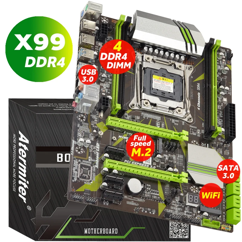 Atermiter X99 LGA2011 V3 Профессиональный 4 канальный DDR4 настольный компьютер материнская плата модуль LGA2011 3 PCI E NVME M.2 SSD поддержка|Материнские платы| | АлиЭкспресс