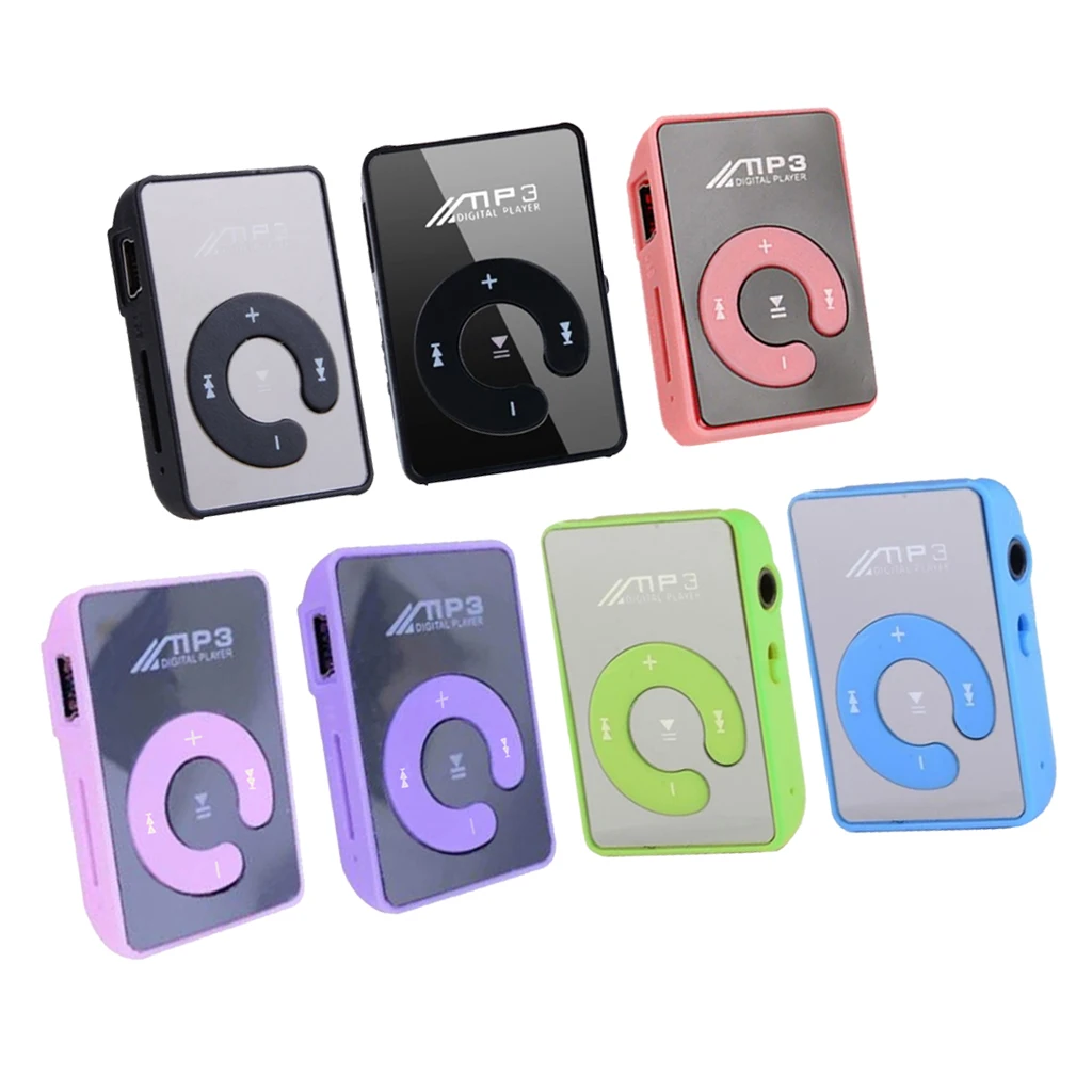 Mirror Portable MP3 player Mini Clip MP3 Player waterproof sport mp3 music player mp3 Support For MicroSD TF Card Media Player
