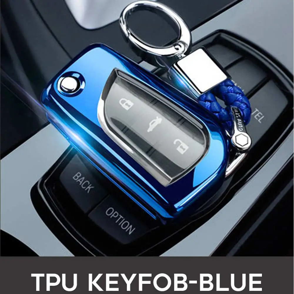 Для Toyota Auris Rav4 Prius Camry Corolla Avensis Verso Yaris Aygo ТПУ ключ чехол Fob чехол-накладка мягкий чехол держатель 2/3 кнопка - Название цвета: Option 4