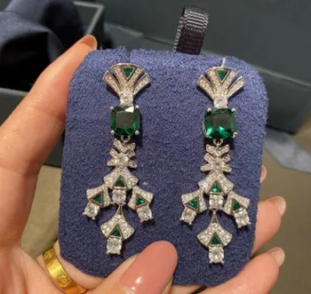 

fashion low price high quality 2pairs/lots Skirt fan tassels diamond lady's banquet party earings up-market 40t