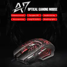 

IMICE A7 Gamer Mouse Colorful Backlight High Precision Optical Engine ABS LED Optical Mouse with Programming Keys for Office