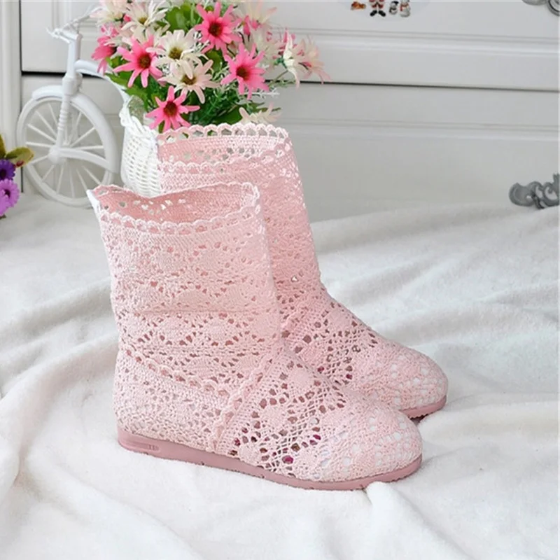 

Sexy High quality breathable mesh summer ladies flat ankle boots 2019 summer women's boot fashion ankle flats sandals boots shoe