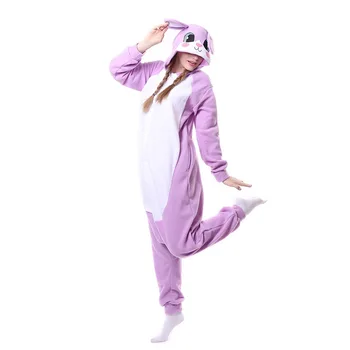 

Bunny Kigurumi Onesies For Adults Animal Pajamas Women Girls Cartoon Pyajama Cosplay Halloween Costume Rabbit One-Piece Pijamas