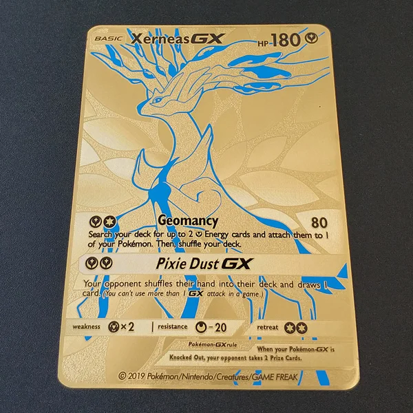 Pokemon Cards, золото, металл, GX, EX Card, Чаризард, Пикачу, PTCG, битва, коллекция карт, фигурка, модель, детская игрушка, подарок - Цвет: Xerneas