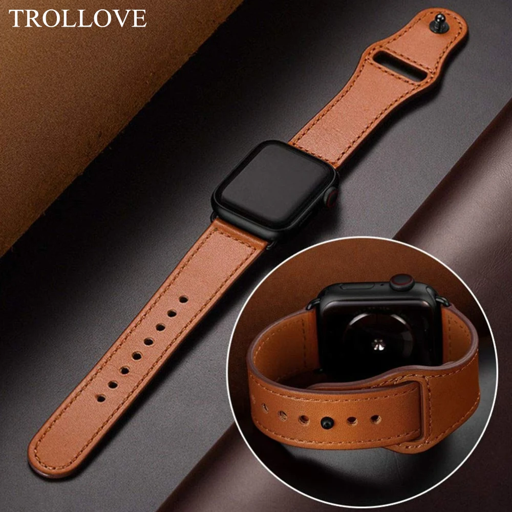 Ремешок из натуральной кожи для Apple Watch Band Series 4/3/2/1 спортивный браслет iwatch Loop 42 мм 38