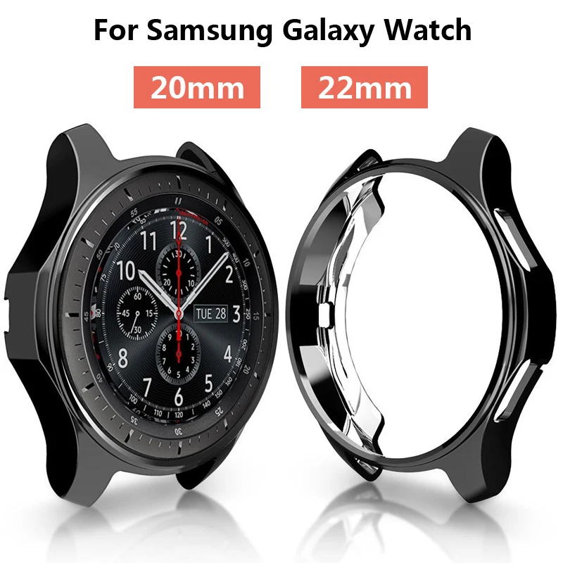 

Gear S3 Case 22mm For samsung Galaxy Watch 46mm 42mm band strap cover soft TPU plated All-Around protective case shell frame