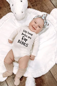 

Silly Daddy Boobs Are for Babies Baby Boy Girls Funny Romper Autumn Long Sleeve Rompers Cute Jumpsuit Onesie Ropa
