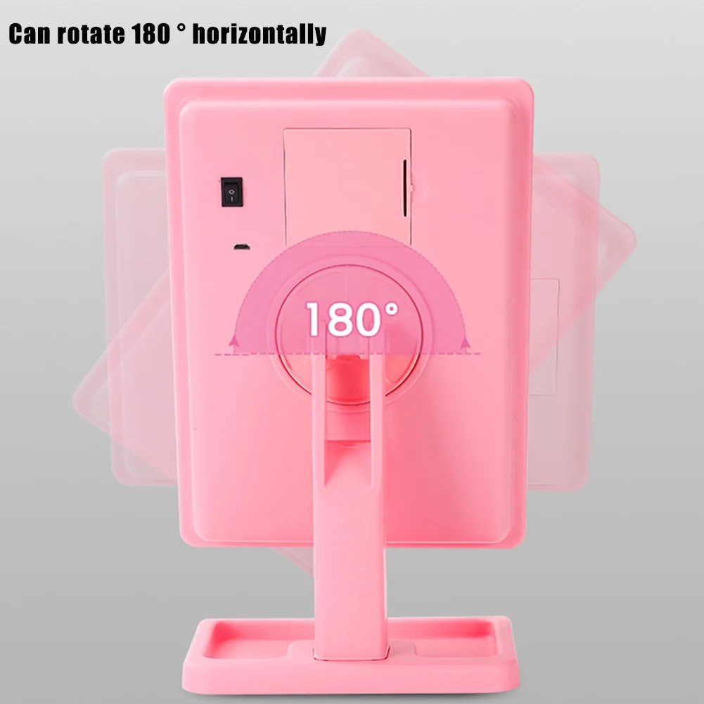 LED Lights Makeup Mirror with 4 Bulbs TouchScreen Adjustable Brightness Cosmetic Mirror 25.5 x 18.7cm Mirrors with light Makeup