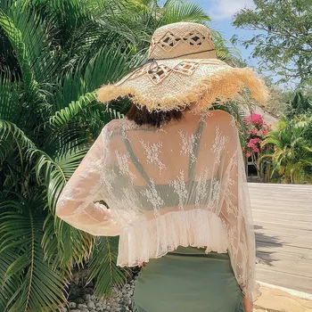 

Sets Female Summer Saida De Praia Separate Swimsuit For Surfing Swimwear Wholes Three Piece Smock Korean Pure Solid Polyester