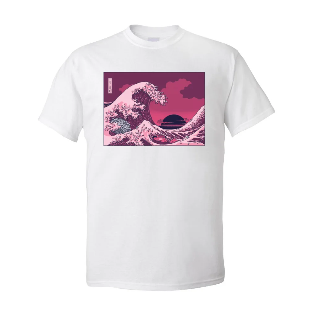 Neo Tokyo Wave мужские футболки фанки японский стиль большая волна Футболка короткий