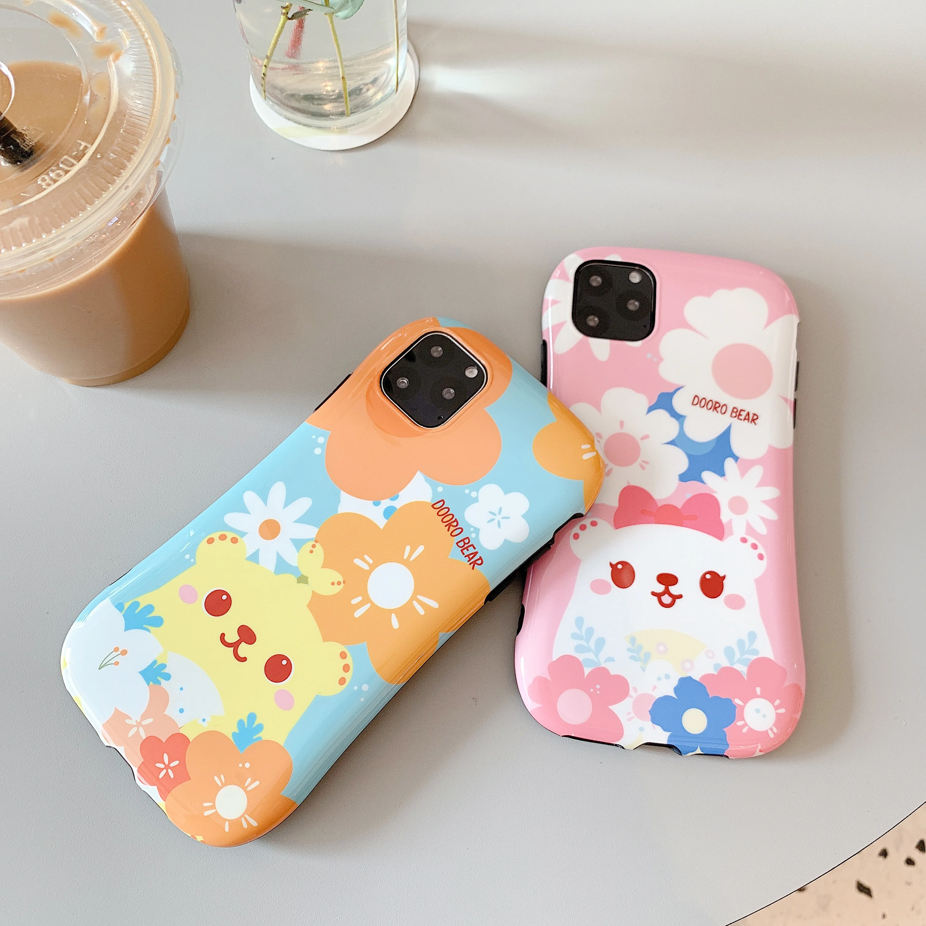ORYKSZ цветы медведь чехол для телефона iphone 11 Pro Max XS X XR 6 S 7 8 плюс Чехол из мягкого