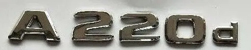 shiny silver Без Каблука шрифт Эмблема Для Mercedes A220d C220d C350d CLA180d CLS350d E200d E350d - Цвет: shiny silver