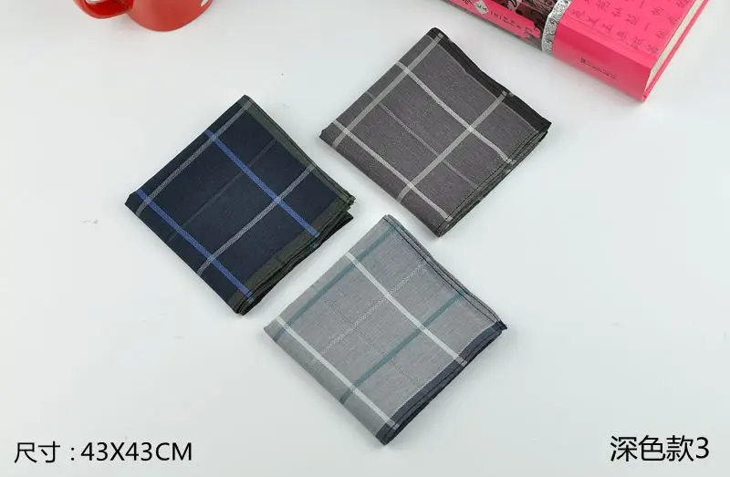 12pcs mix 3 color 12 шт. в упаковке, модная удобная Винтаж мягкий Для мужчин клетчатая хлопковая платки карманные квадратные носовые платки комплект 43*43 см для ухода за ребенком для мам подарок на год - Цвет: 12pcs mix 3 color