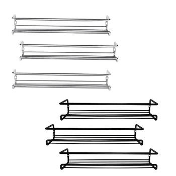 

New-Wall Mount Spice Rack Organizer For Cabinet (3 Pack),Single Tier Hanging Seasoning Organizer,Spice Storage Stand