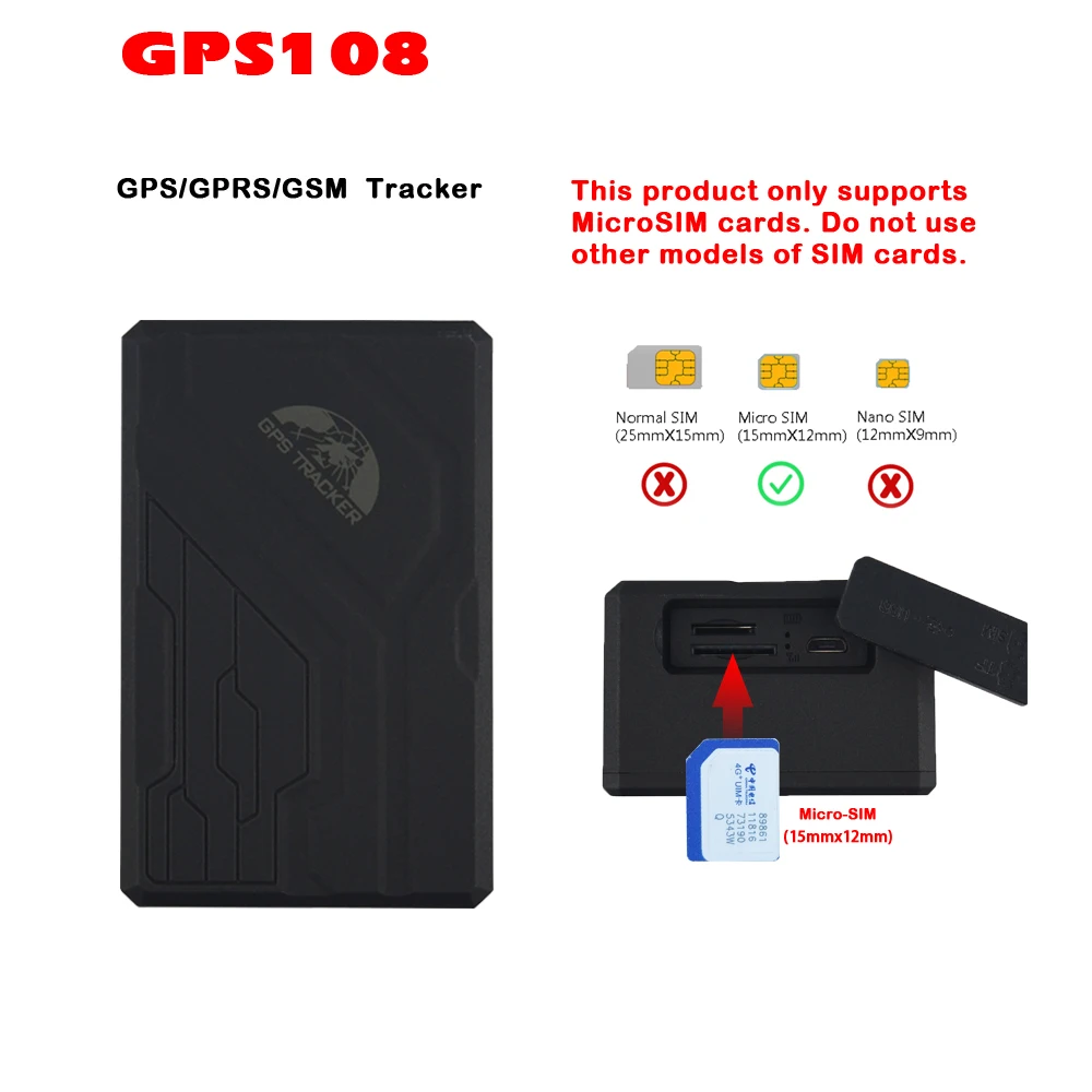 Gps 108 сильный магнит автомобиля GSM и gps антенна гео-забор gps-трекер, Будильник Водонепроницаемый класс IP66 10000MA батарея