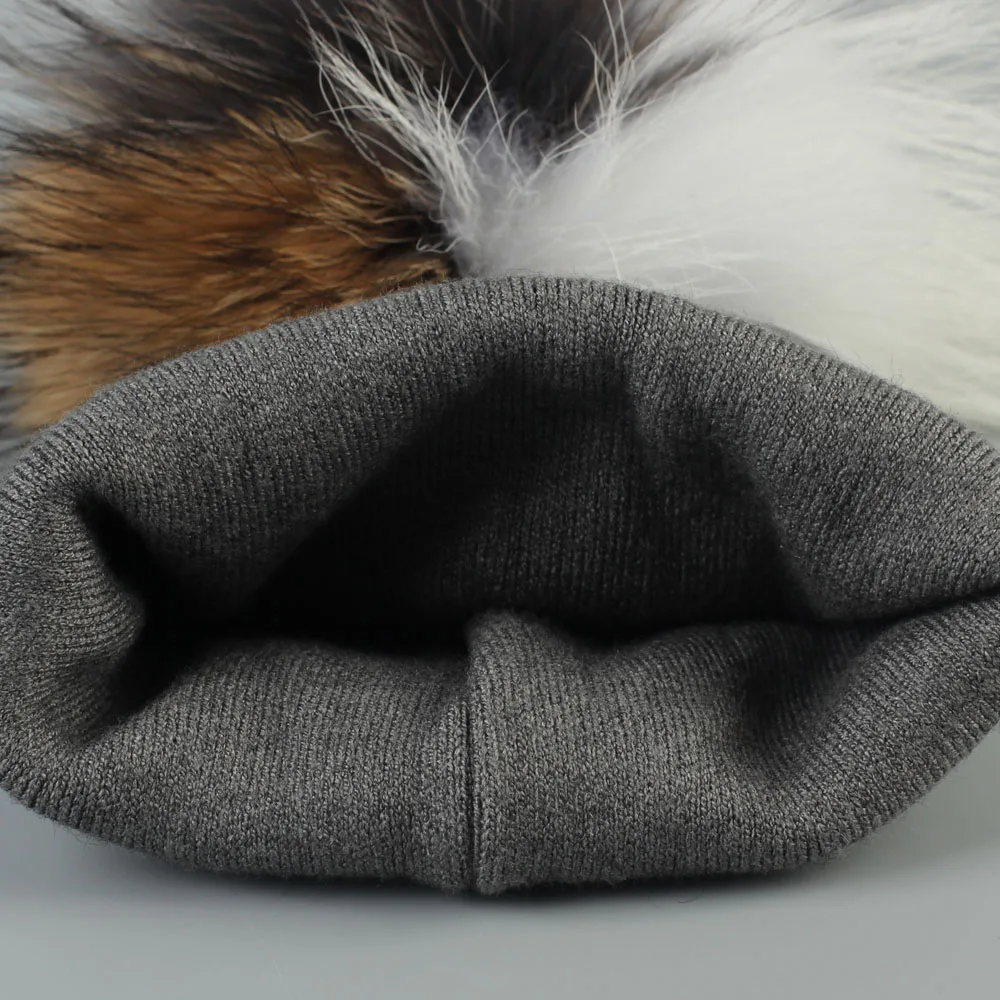 Осенне-зимняя шерстяная шапка Skullies Beanies с енотовым настоящим помпоном для новорожденных, мешковатая шапка для маленьких девочек и мальчиков, шапочка