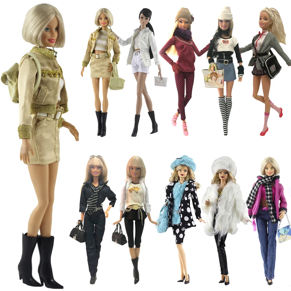 

NK One Set Doll Dress Fashion Uniforms Cool Winter Clothing Super Model Coat For Barbie Doll Accessories Girl Gift Toys A1 JJ