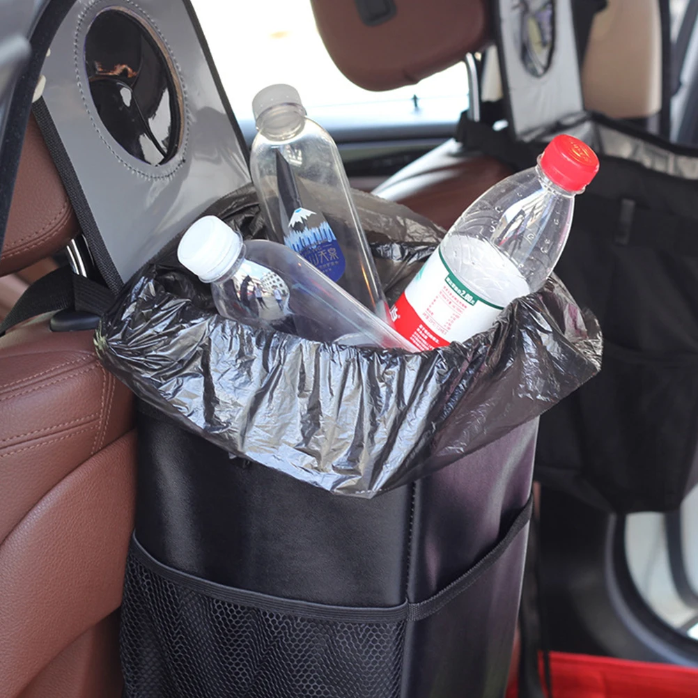Deago 2Pcs Car Trash Bags Car Trash Can Hanging Detachable Garbage Bag Back Seat Car Garbage Bag For Outdoor Traveling Home Use Car Storage Bags