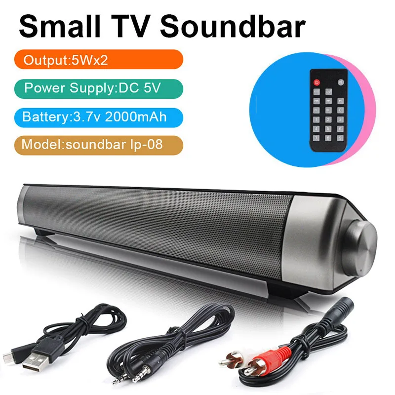 Bluetooth Speakers Soundbar Portable Wireless Subwoofer for Home Theater For PC Tablet TV With Remote Control TF Card Surround |