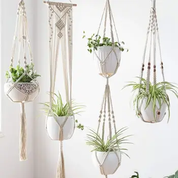 

Plant Hanger Hanging Planters Handmade Cotton Rope Hanging Plant Decorative Flower Pot Holder for Indoor Outdoor Home Decor