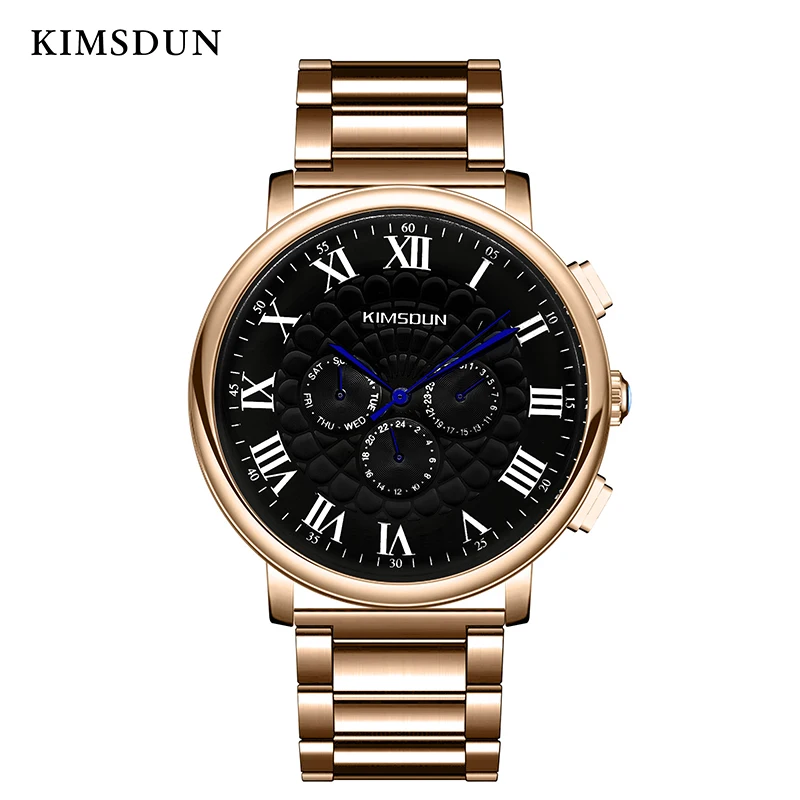 

KIMSDUN Men's Three Eyes Watch Fashion Automatic Mechanical Men's Watch Luxury Brands Male Clock Waterproof Relogio Masculino