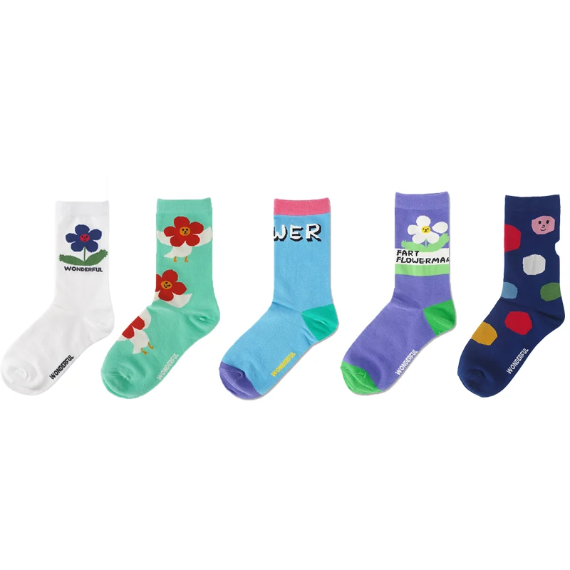 Милые переливающиеся носки в английском стиле с изображением цветов; милые хлопковые носки с героями мультфильмов; женские носки для носки на все сезоны