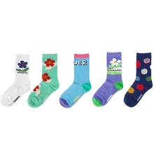Милые переливающиеся носки в английском стиле с изображением цветов; милые хлопковые носки с героями мультфильмов; женские носки для носки на все сезоны