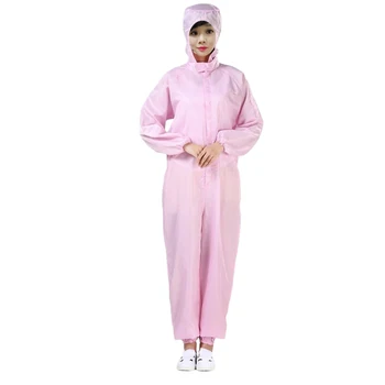 

Soft Protective Jumpsuits Anti-static Dust-free Solid Color Romper Skin-friendly Clean Coveralls Hooded Clothes