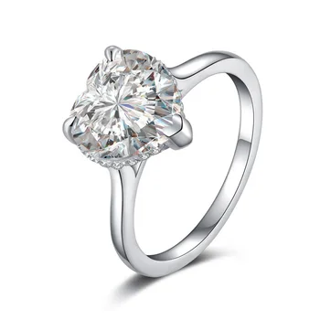 

Rings for women Genuine 925 Silver 4 ct Heart shaped ring 5A CZ Finger Rings for Women Wedding Anniversary QYI Jewelry