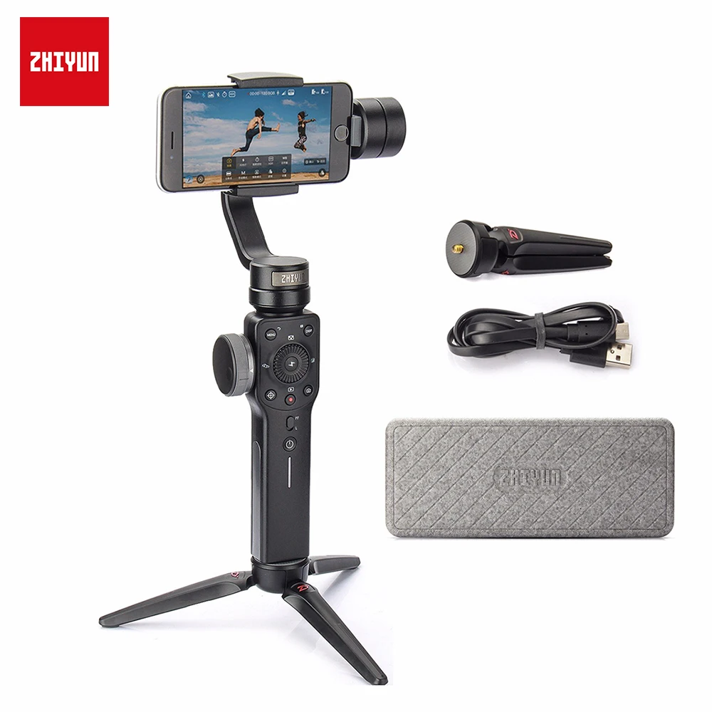 ZHIYUN Official Smooth 4 Phone Gimbals 3-Axis Handheld Stabilizers for Smartphone iPhone/HUAWEI/Samsung/Action Camera Gimbal