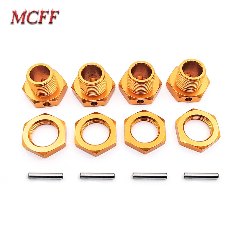 

4PCS HSP 81011 17mm Dust-Proof Aluminum Alloy Wheel Hub Hexagon Hex Adapter for HSP 94662 94081 1:8 Hobao Team C RC Cars